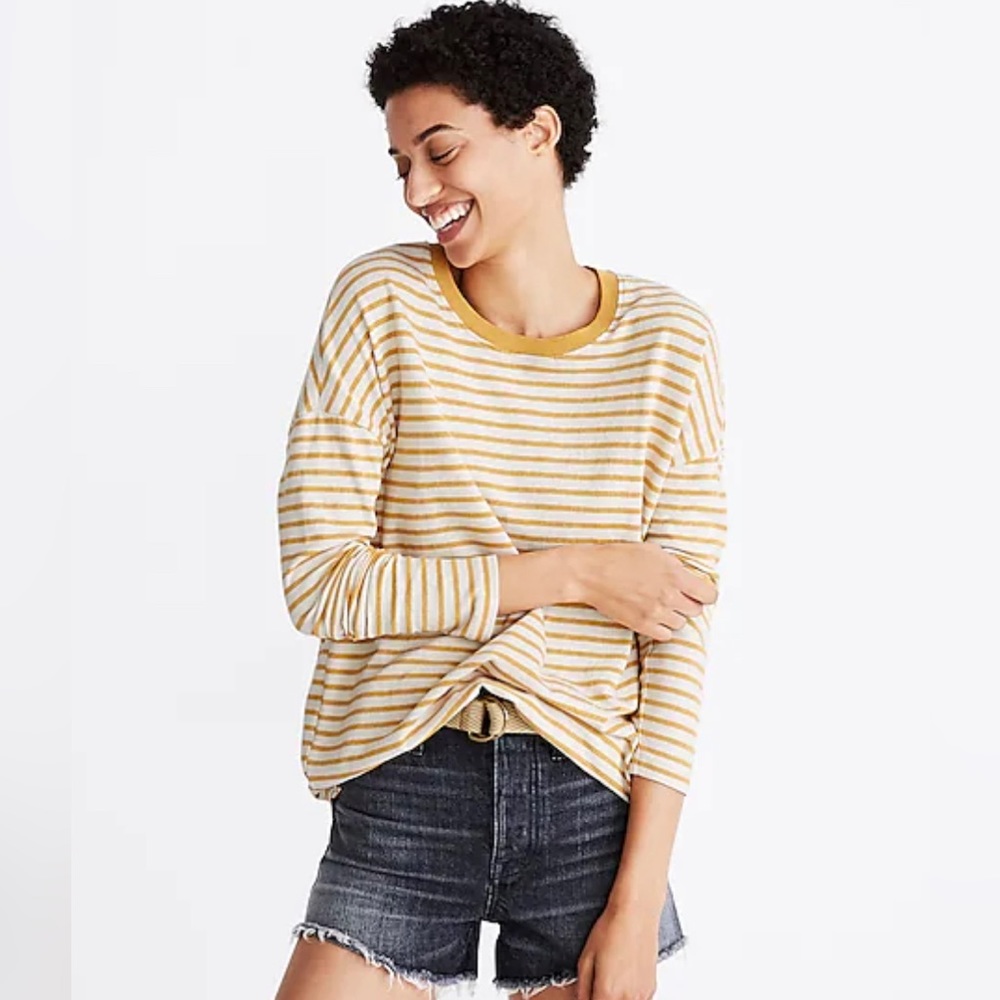 Madewell long sleeve, rivet, and thread T-shirt